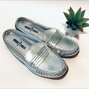 Minnetonka Silver Loafers LIKE NEW